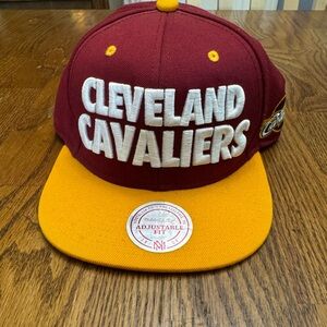 Mitchell & Ness Cleveland Cavaliers Maroon and Yellow Cap